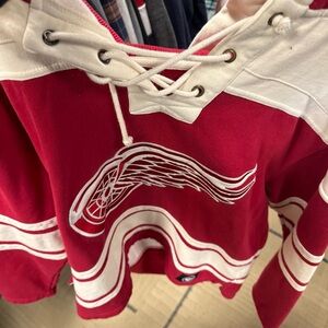 Detroit Red Wings ’47 Brand Lace Up Hoodie XL Red NHL Pullover